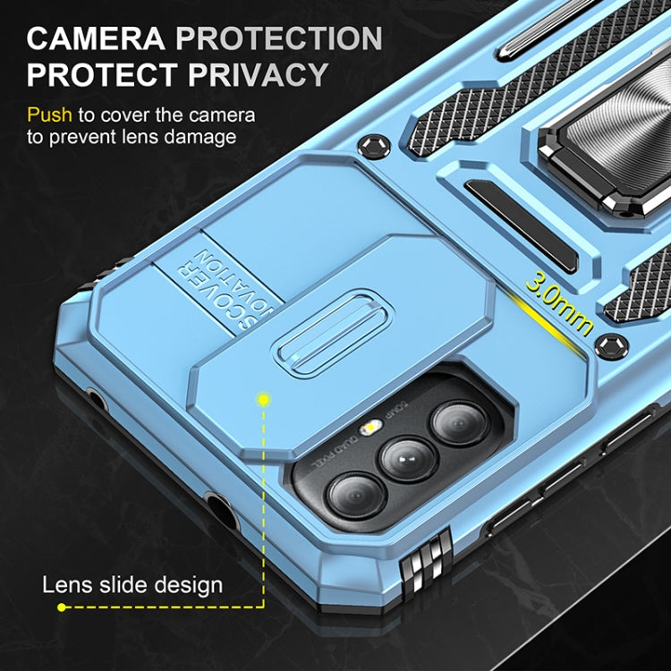 For Motorola Moto G Power 2022 Armor PC + TPU Camera Shield Phone Case