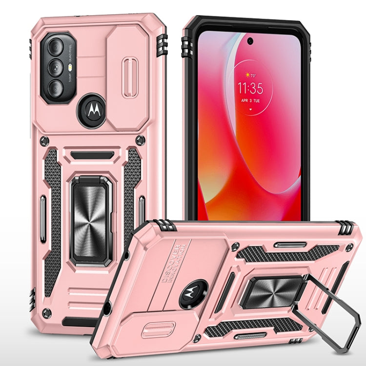 For Motorola Moto G Power 2022 Armor PC + TPU Camera Shield Phone Case