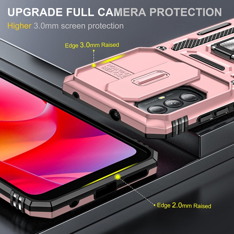 For Motorola Moto G Power 2022 Armor PC + TPU Camera Shield Phone Case