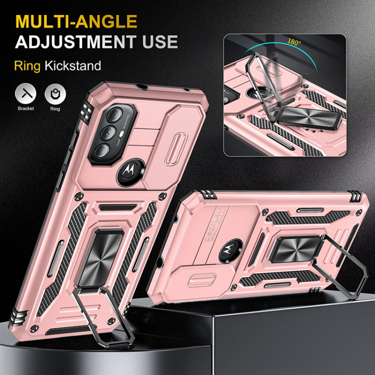 For Motorola Moto G Power 2022 Armor PC + TPU Camera Shield Phone Case