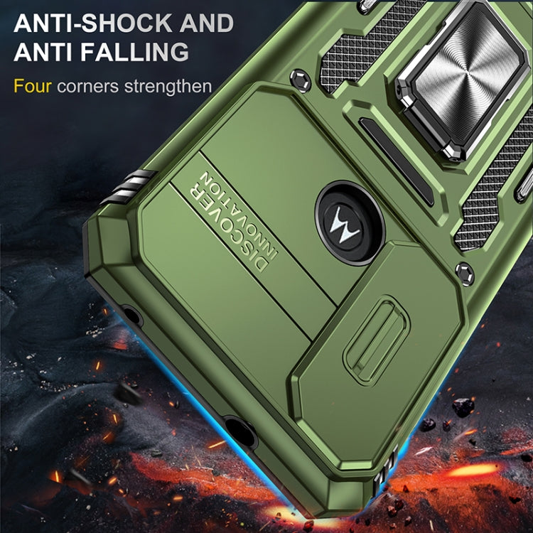 For Motorola Moto G Power 2022 Armor PC + TPU Camera Shield Phone Case