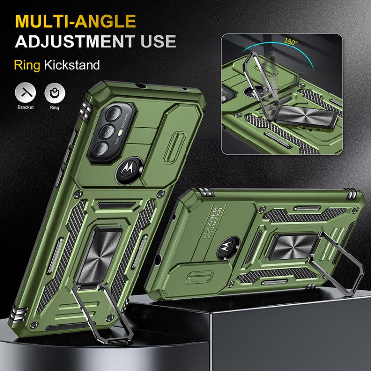 For Motorola Moto G Power 2022 Armor PC + TPU Camera Shield Phone Case