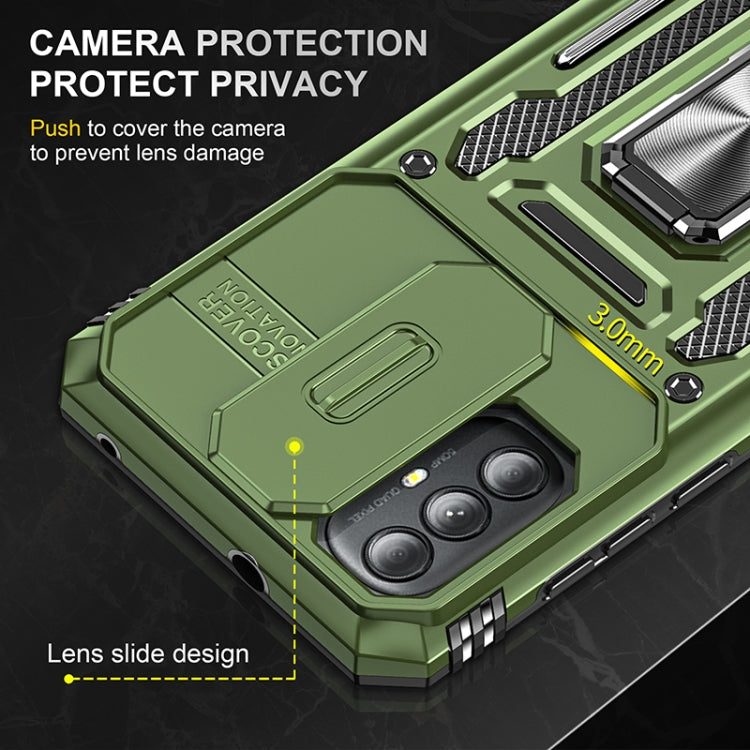 For Motorola Moto G Power 2022 Armor PC + TPU Camera Shield Phone Case