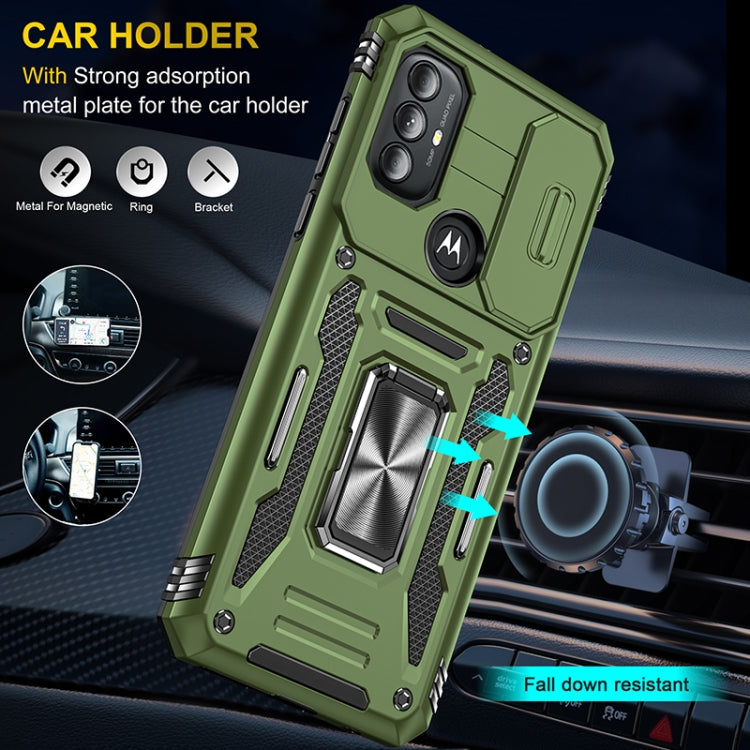 For Motorola Moto G Power 2022 Armor PC + TPU Camera Shield Phone Case