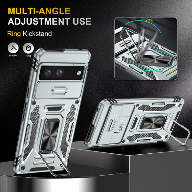 For Google Pixel 7 Armor PC + TPU Camera Shield Phone Case