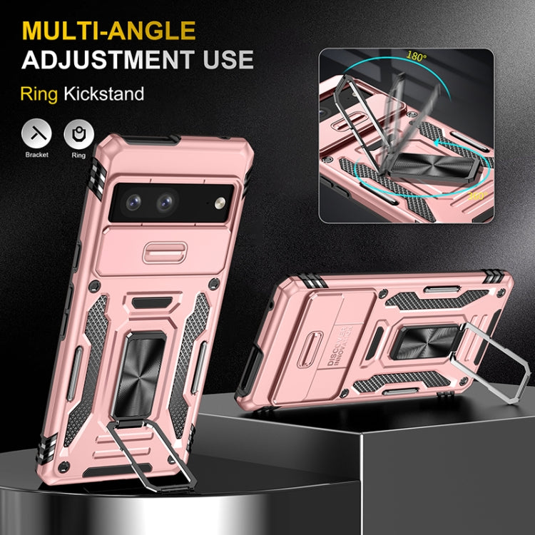 For Google Pixel 7 Armor PC + TPU Camera Shield Phone Case