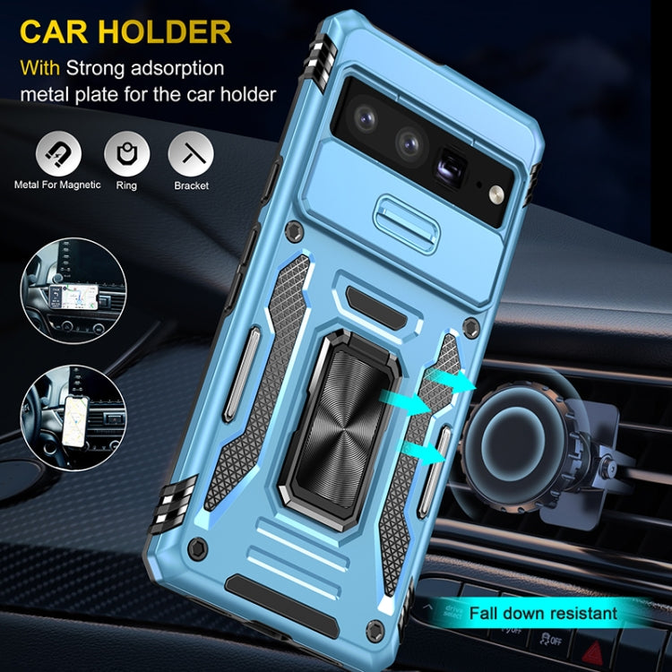 For Google Pixel 7 Pro Armor PC + TPU Camera Shield Phone Case