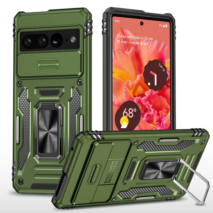For Google Pixel 7 Pro Armor PC + TPU Camera Shield Phone Case
