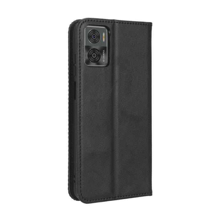 For Motorola Moto E22 / E22i Magnetic Buckle Retro Texture Leather Phone Case