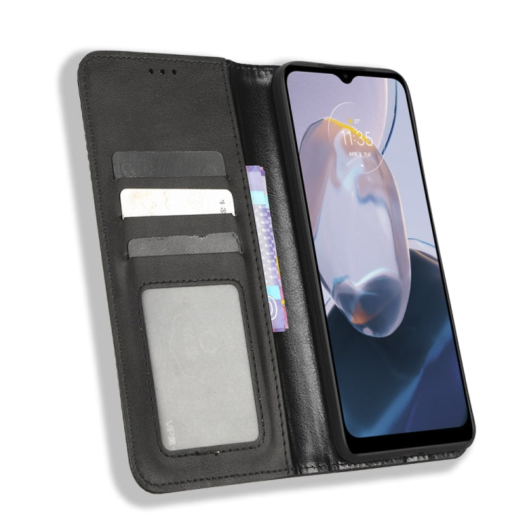 For Motorola Moto E22 / E22i Magnetic Buckle Retro Texture Leather Phone Case