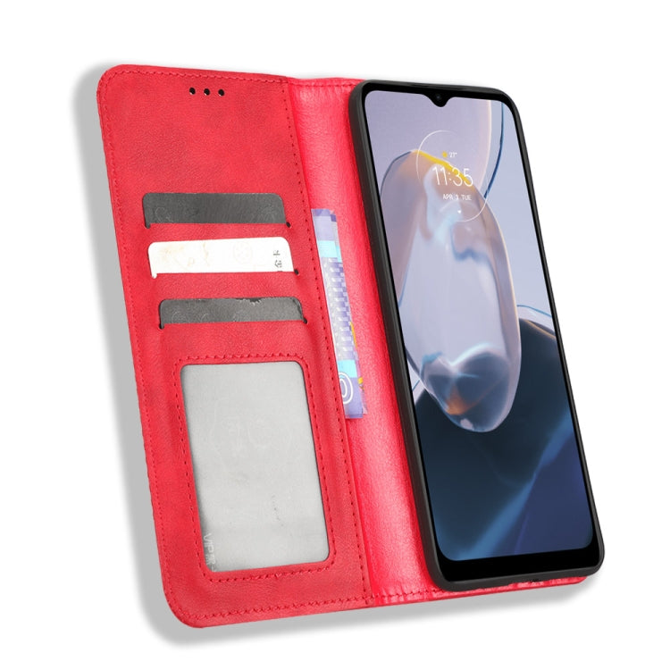 For Motorola Moto E22 / E22i Magnetic Buckle Retro Texture Leather Phone Case