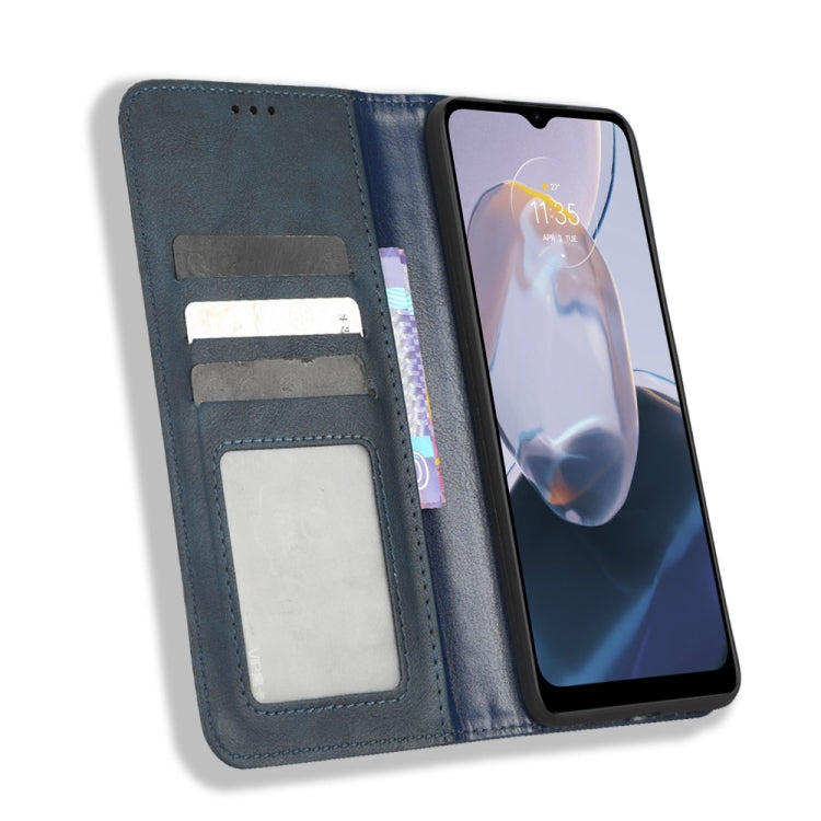 For Motorola Moto E22 / E22i Magnetic Buckle Retro Texture Leather Phone Case