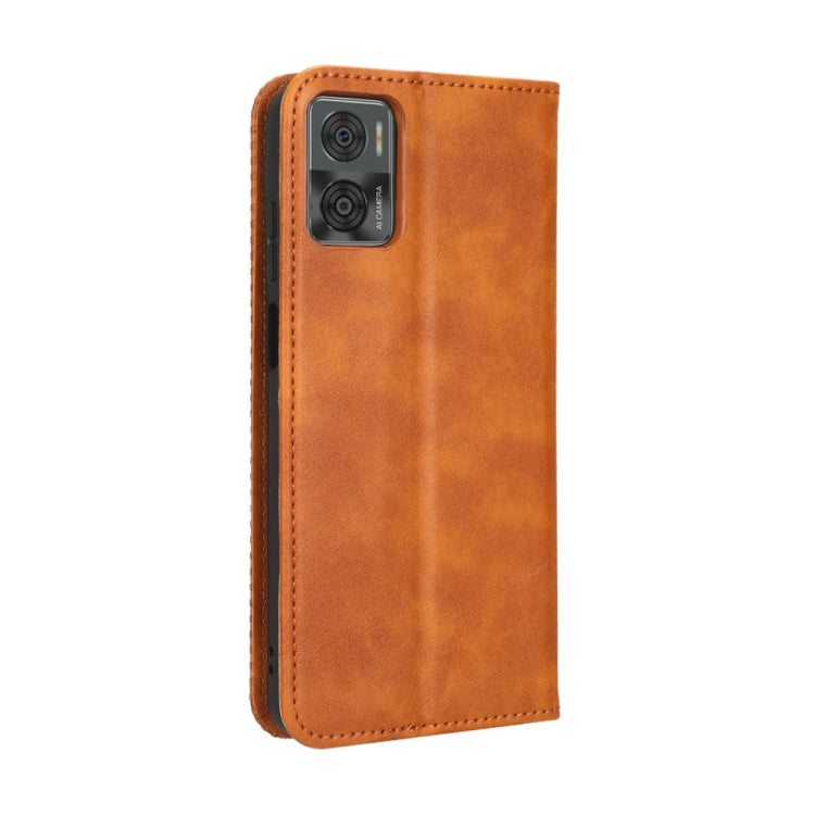 For Motorola Moto E22 / E22i Magnetic Buckle Retro Texture Leather Phone Case
