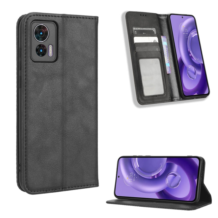For Motorola Edge 30 Neo / Edge 30 Lite Magnetic Buckle Retro Texture Leather Phone Case