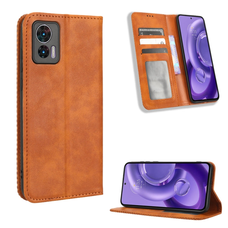 For Motorola Edge 30 Neo / Edge 30 Lite Magnetic Buckle Retro Texture Leather Phone Case