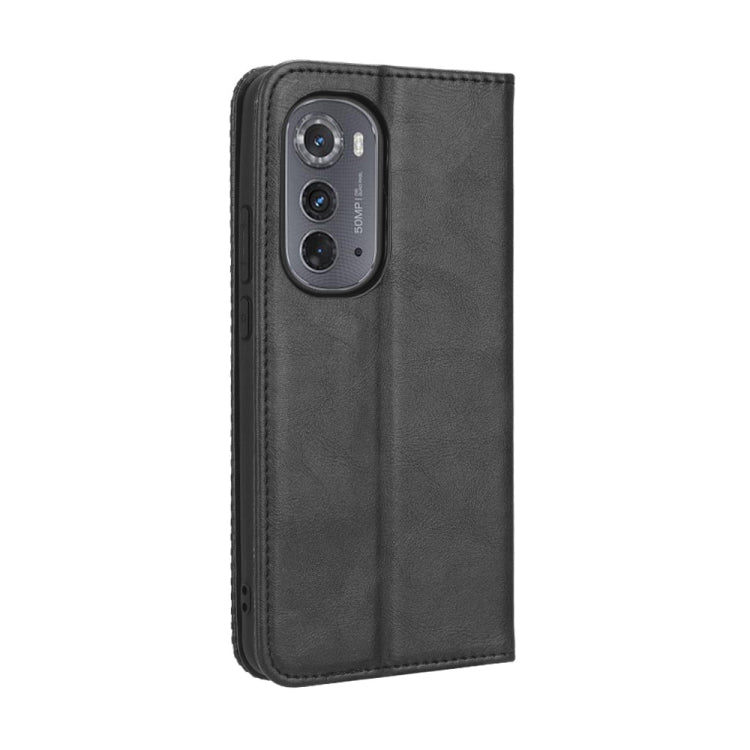 For Motorola Edge 2022 Magnetic Buckle Retro Texture Leather Phone Case