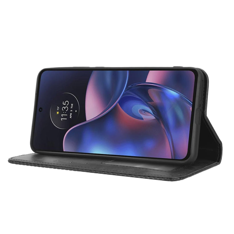 For Motorola Edge 2022 Magnetic Buckle Retro Texture Leather Phone Case