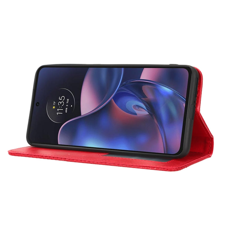 For Motorola Edge 2022 Magnetic Buckle Retro Texture Leather Phone Case