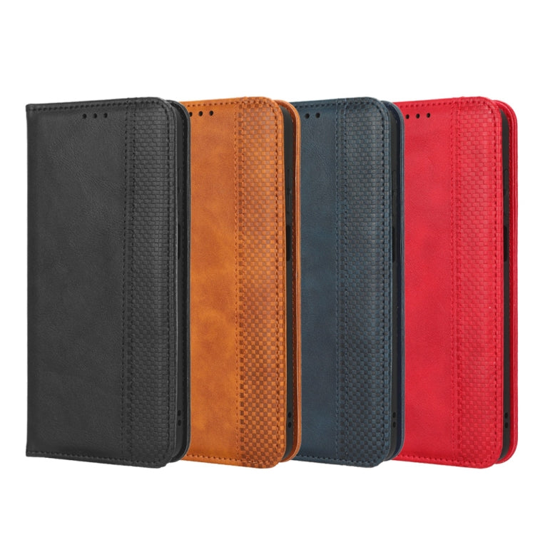 For OPPO A17 Magnetic Buckle Retro Texture Leather Phone Case