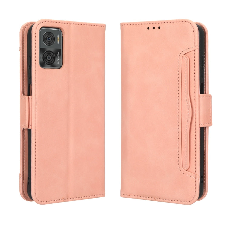 For Motorola Moto E22 / E22i Skin Feel Calf Texture Card Slots Leather Phone Case