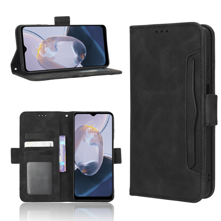 For Motorola Moto E22 / E22i Skin Feel Calf Texture Card Slots Leather Phone Case