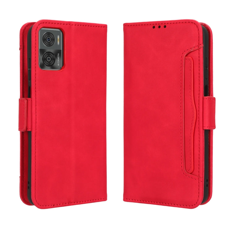 For Motorola Moto E22 / E22i Skin Feel Calf Texture Card Slots Leather Phone Case