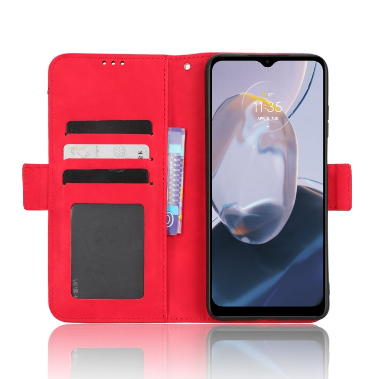 For Motorola Moto E22 / E22i Skin Feel Calf Texture Card Slots Leather Phone Case