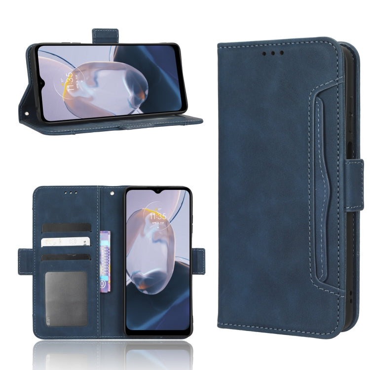 For Motorola Moto E22 / E22i Skin Feel Calf Texture Card Slots Leather Phone Case