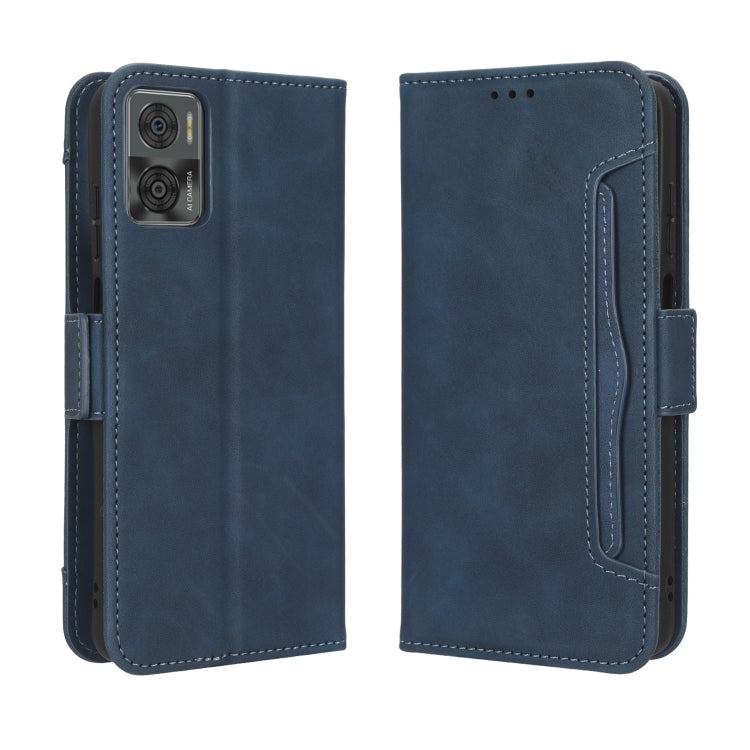 For Motorola Moto E22 / E22i Skin Feel Calf Texture Card Slots Leather Phone Case
