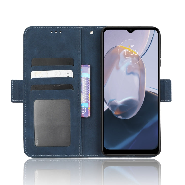 For Motorola Moto E22 / E22i Skin Feel Calf Texture Card Slots Leather Phone Case