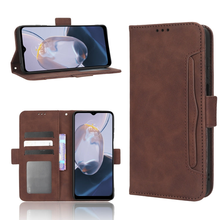 For Motorola Moto E22 / E22i Skin Feel Calf Texture Card Slots Leather Phone Case