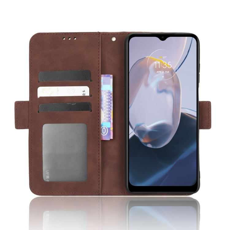 For Motorola Moto E22 / E22i Skin Feel Calf Texture Card Slots Leather Phone Case