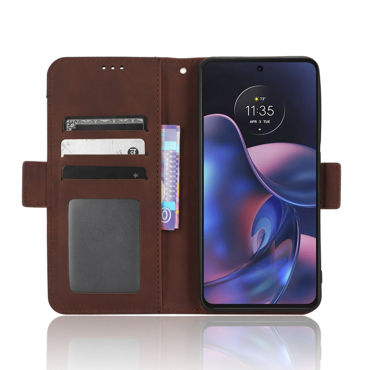 For Motorola Edge 2022 Skin Feel Calf Texture Card Slots Leather Phone Case