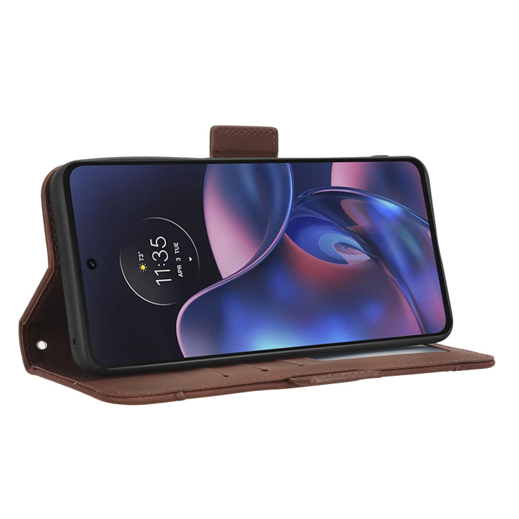 For Motorola Edge 2022 Skin Feel Calf Texture Card Slots Leather Phone Case
