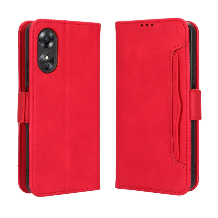 For OPPO A17 Skin Feel Calf Texture Card Slots Leather Phone Case