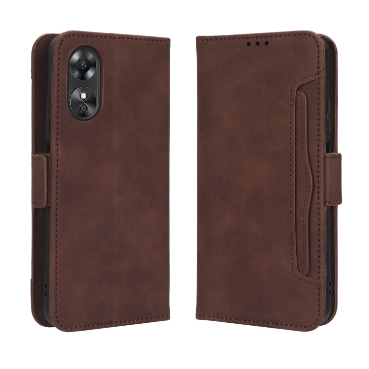 For OPPO A17 Skin Feel Calf Texture Card Slots Leather Phone Case