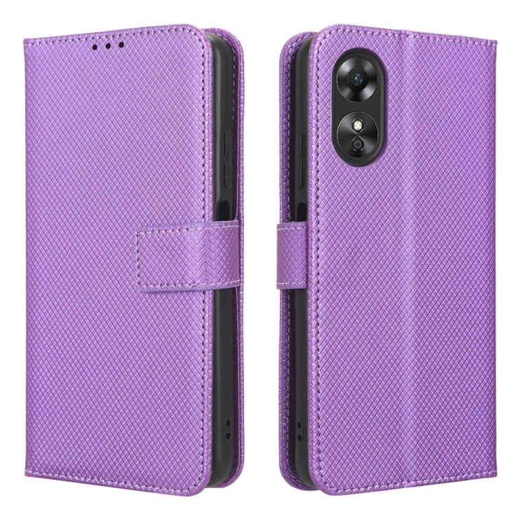 For OPPO A17 Diamond Texture Leather Phone Case