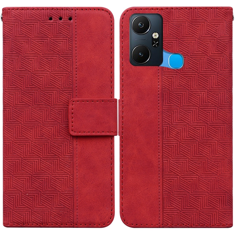 For Infinix Smart 6 Plus Geometric Embossed Flip Leather Phone Case