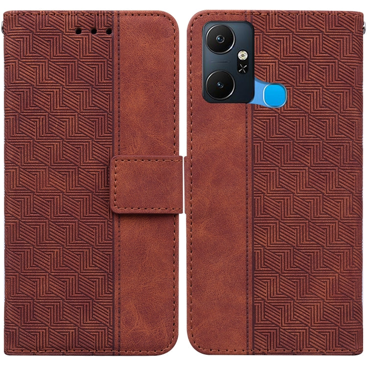 For Infinix Smart 6 Plus Geometric Embossed Flip Leather Phone Case