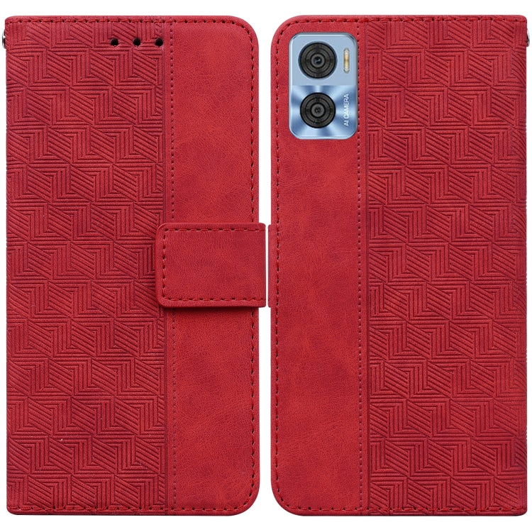 For Motorola Moto E22/E22i Geometric Embossed Flip Leather Phone Case
