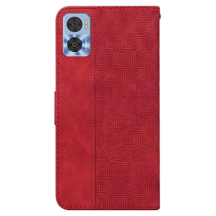 For Motorola Moto E22/E22i Geometric Embossed Flip Leather Phone Case