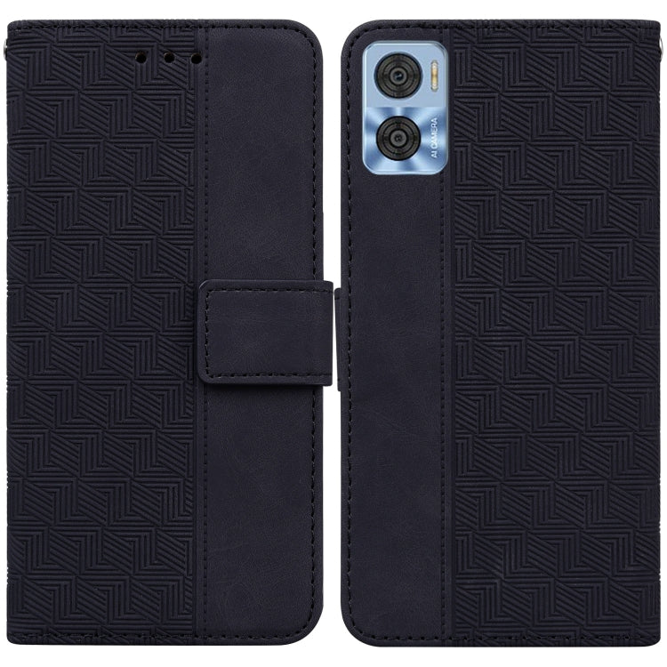 For Motorola Moto E22/E22i Geometric Embossed Flip Leather Phone Case