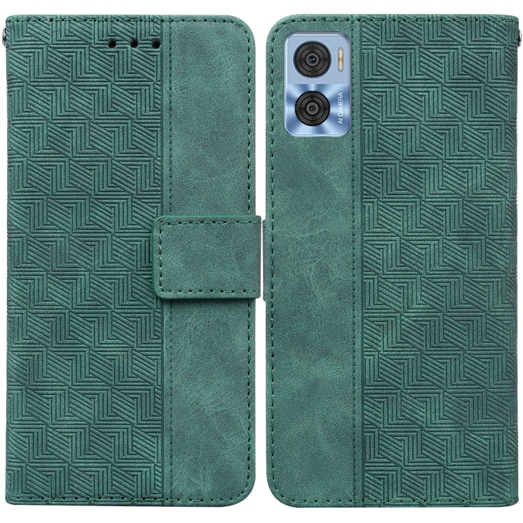 For Motorola Moto E22/E22i Geometric Embossed Flip Leather Phone Case