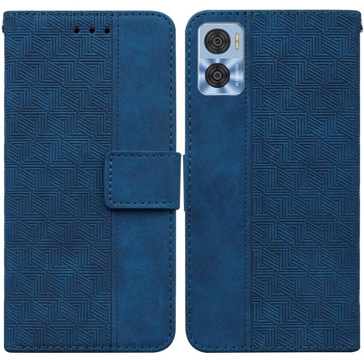 For Motorola Moto E22/E22i Geometric Embossed Flip Leather Phone Case