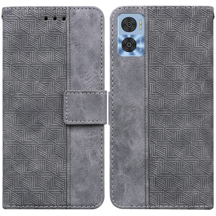 For Motorola Moto E22/E22i Geometric Embossed Flip Leather Phone Case