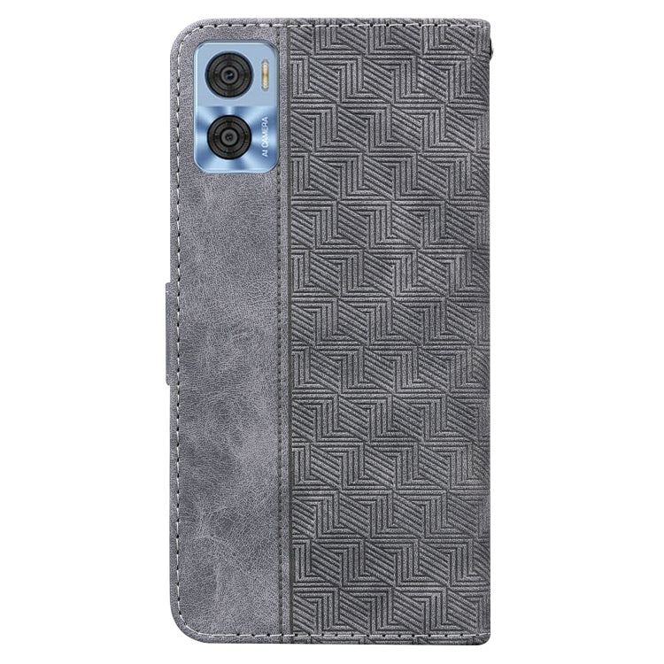 For Motorola Moto E22/E22i Geometric Embossed Flip Leather Phone Case
