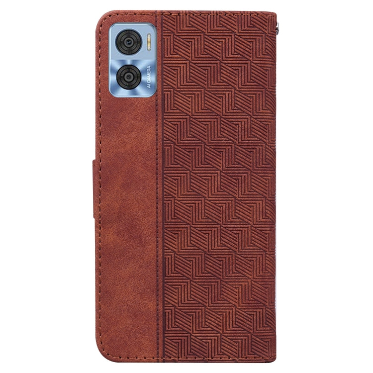 For Motorola Moto E22/E22i Geometric Embossed Flip Leather Phone Case
