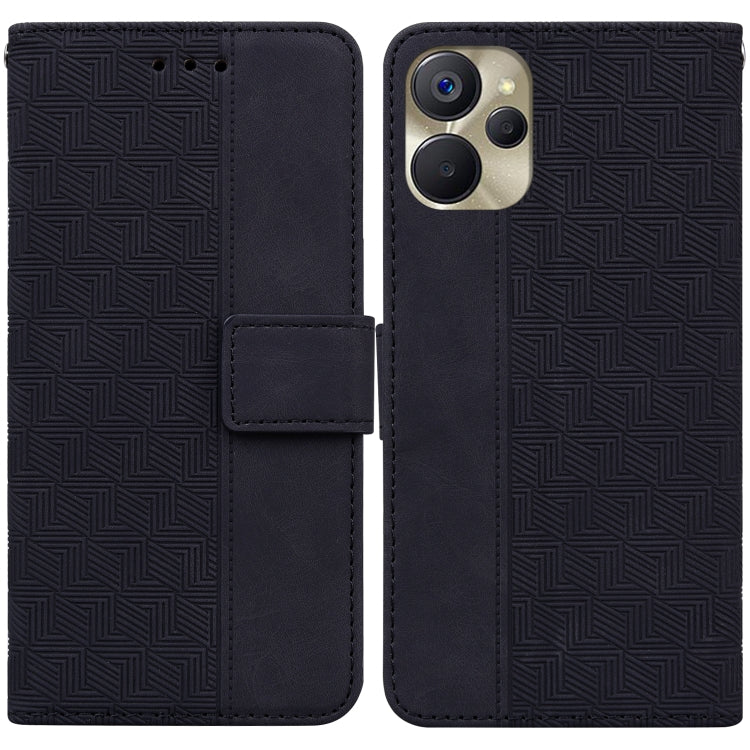 For Realme 9i 5G Geometric Embossed Flip Leather Phone Case