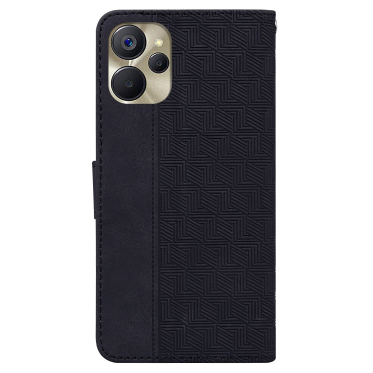 For Realme 9i 5G Geometric Embossed Flip Leather Phone Case