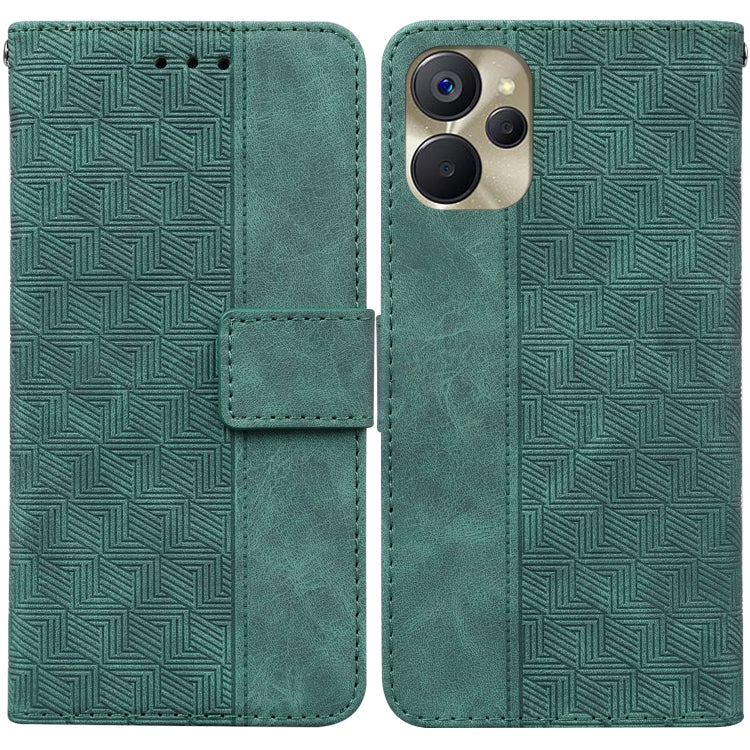 For Realme 9i 5G Geometric Embossed Flip Leather Phone Case